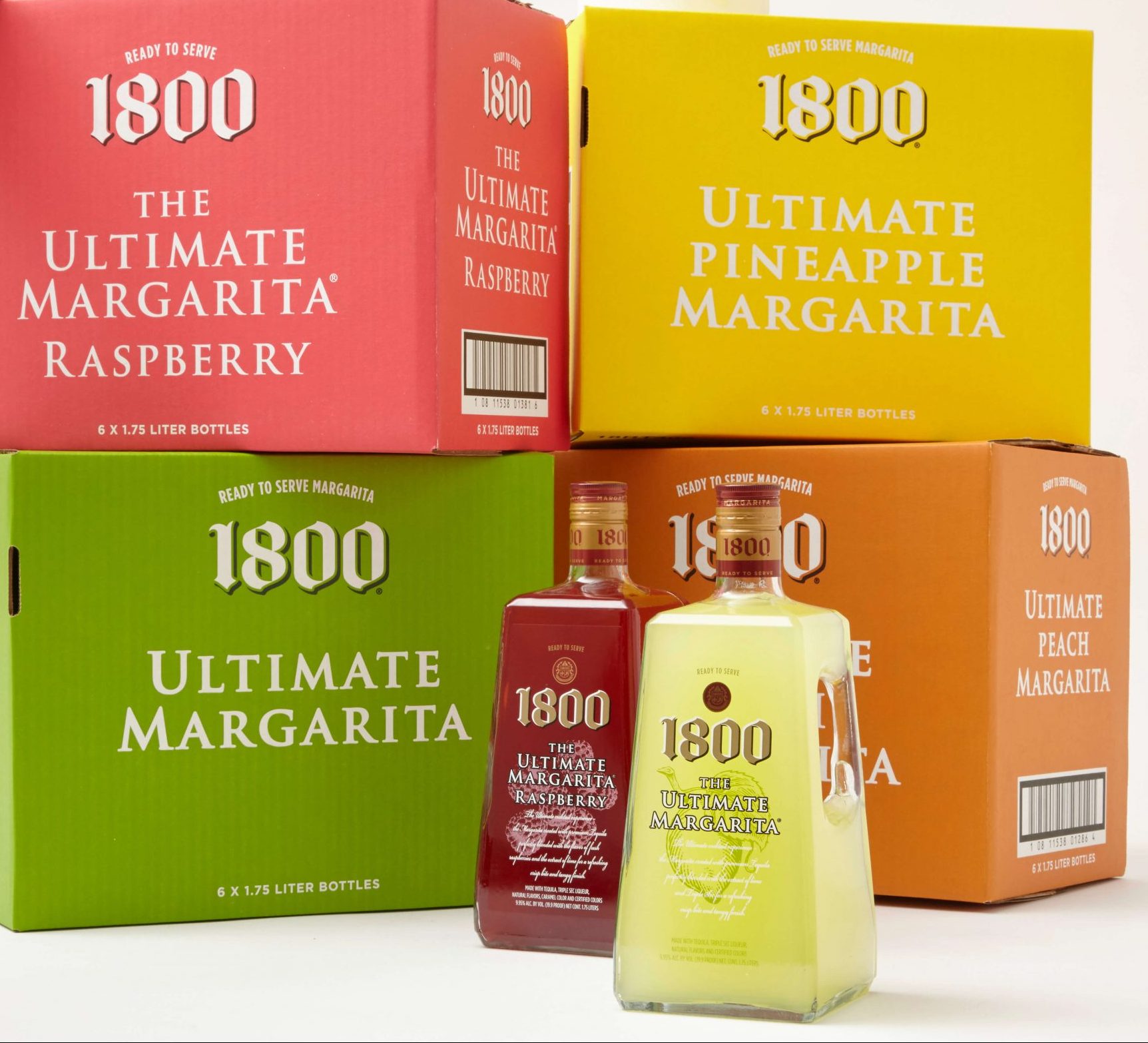 Branded margarita bottles and packaging