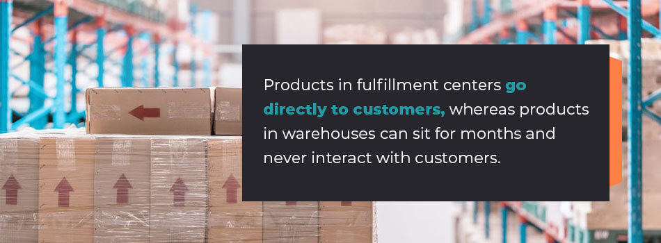 Products in fulfillment centers go directly to customers